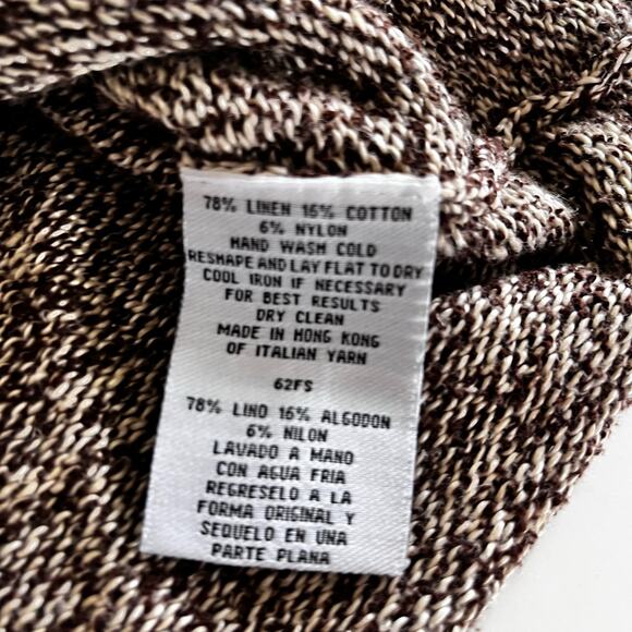 Eileen Fisher brown ecru linen blend marled sweater Small - Picture 6 of 7